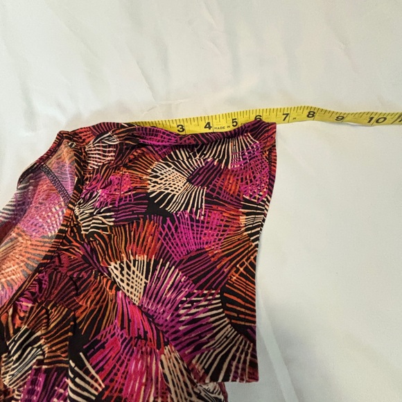 East 5th Pink and Brown Printed Short Sleeve Tunic - Picture 6 of 6